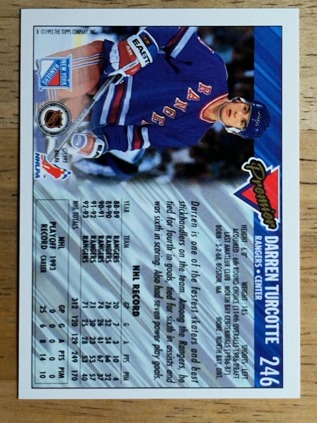 1993-94 Topps Premier Gold #246 Darren Turcotte