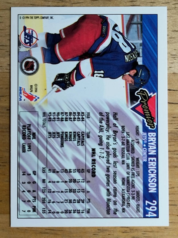 1993-94 Topps Premier Gold #294 Bryan Erickson