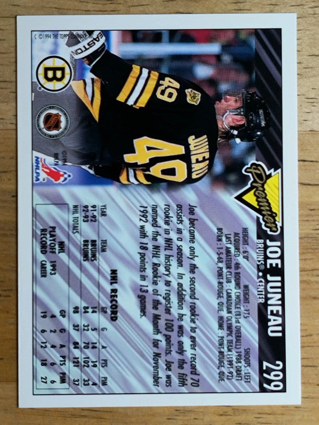 1993-94 Topps Premier Gold #299 Joe Juneau