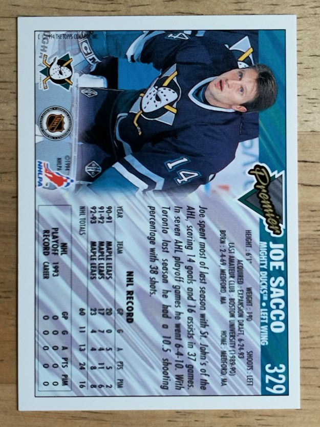 1993-94 Topps Premier Gold #329 Joe Sacco