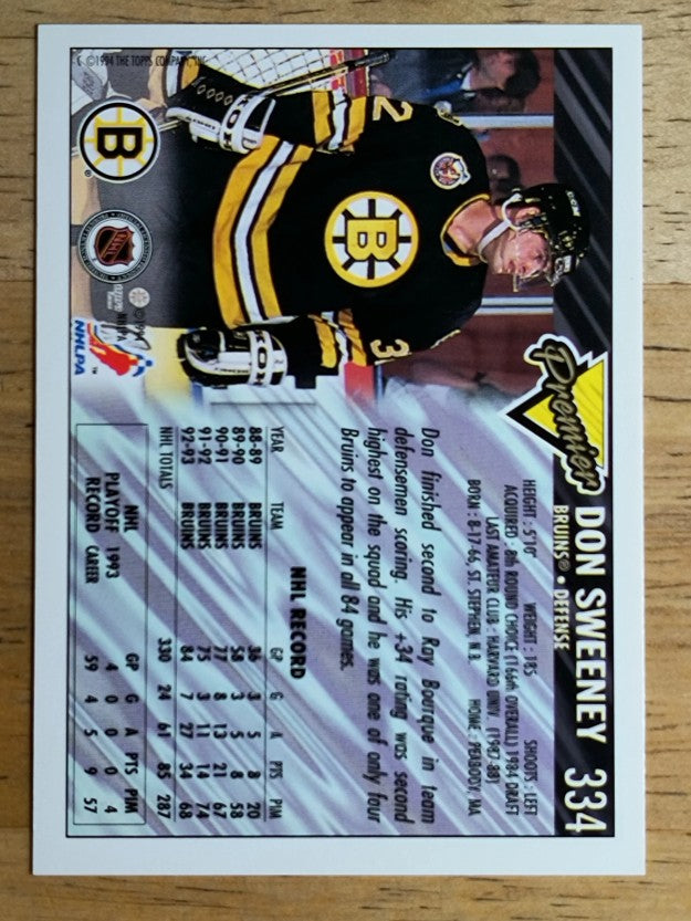 1993-94 Topps Premier Gold #334 Don Sweeney