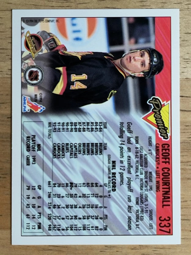 1993-94 Topps Premier Gold #337 Geoff Courtnall