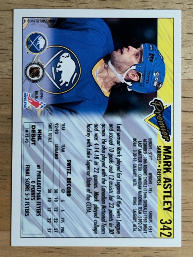 1993-94 Topps Premier Gold #342 Mark Astley