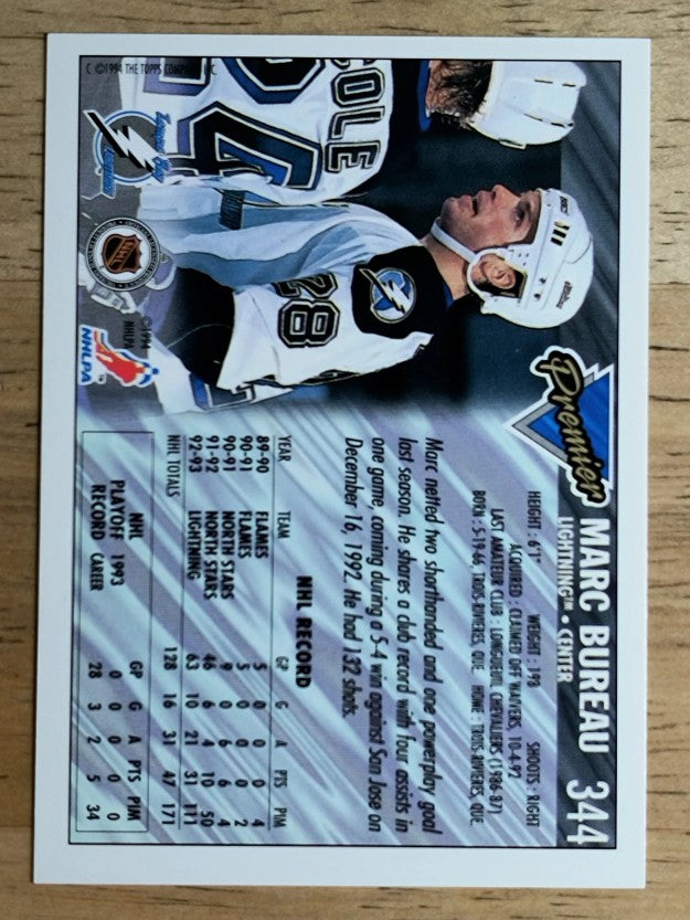 1993-94 Topps Premier Gold #344 Marc Bureau