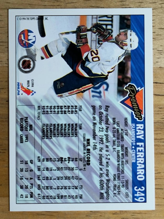 1993-94 Topps Premier Gold #349 Ray Ferraro