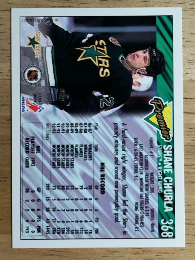 1993-94 Topps Premier Gold #368 Shane Churla