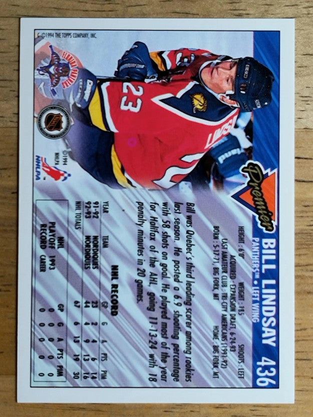 1993-94 Topps Premier Gold #436 Bill Lindsay
