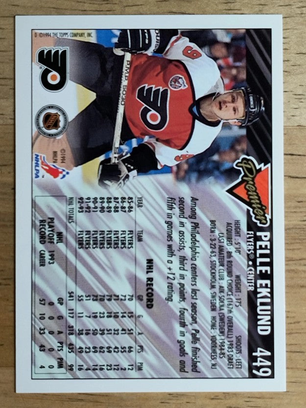 1993-94 Topps Premier Gold #449 Pelle Eklund