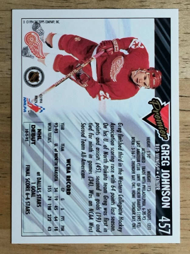 1993-94 Topps Premier Gold #457 Greg Johnson