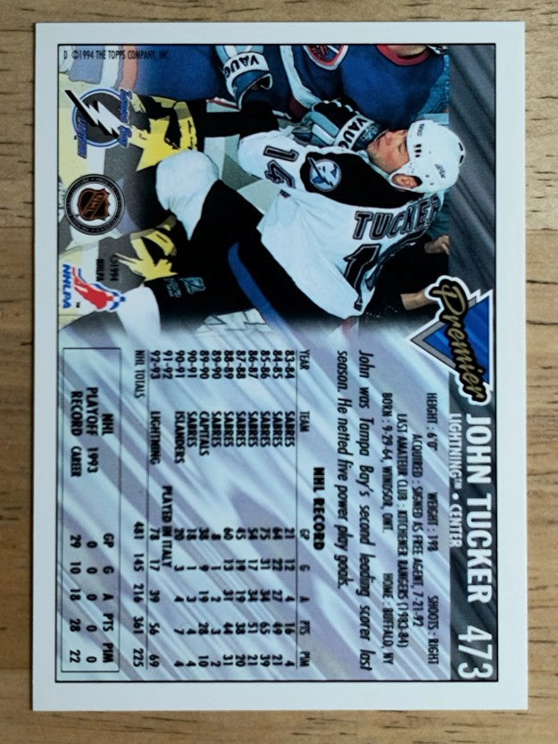 1993-94 Topps Premier Gold #473 John Tucker