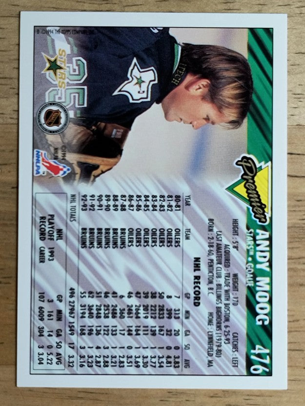 1993-94 Topps Premier Gold #476 Andy Moog