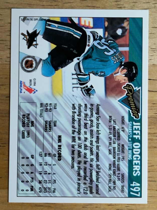 1993-94 Topps Premier Gold #497 Jeff Odgers