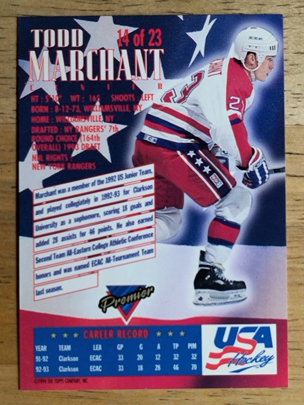 1993-94 Topps Premier Team USA #14 Todd Marchant