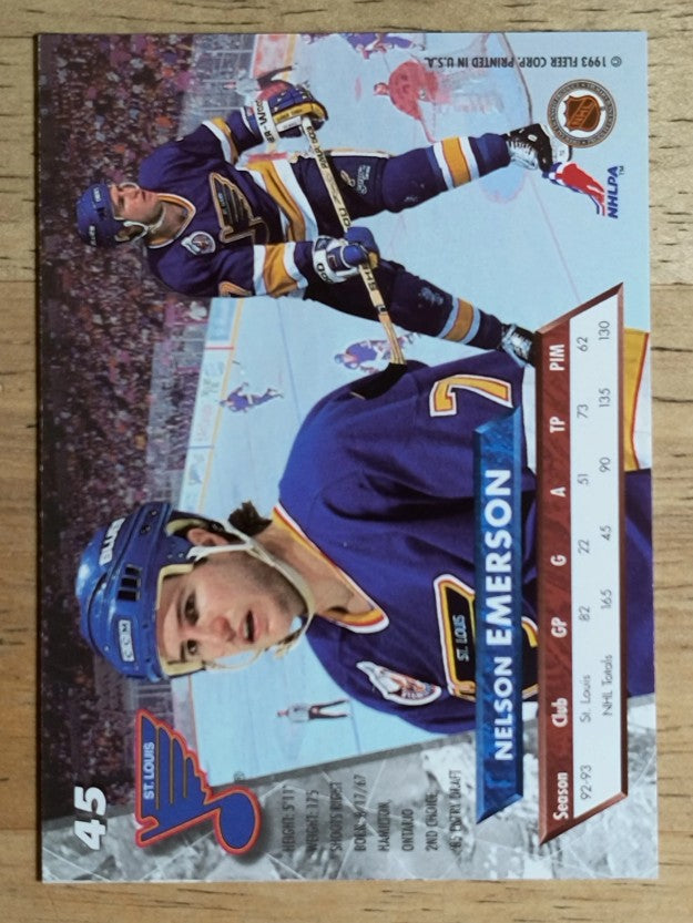 1993-94 Ultra #45 Nelson Emerson
