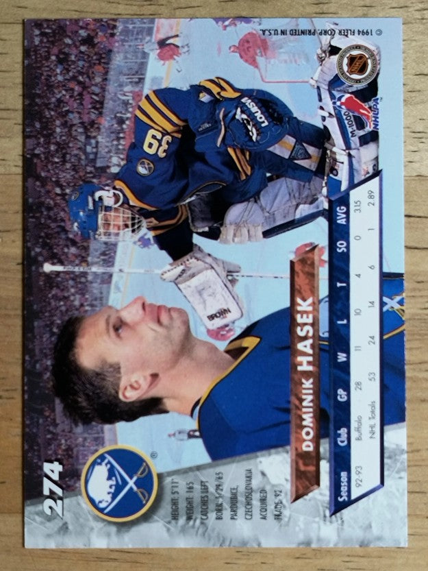 1993-94 Ultra #274 Dominik Hasek