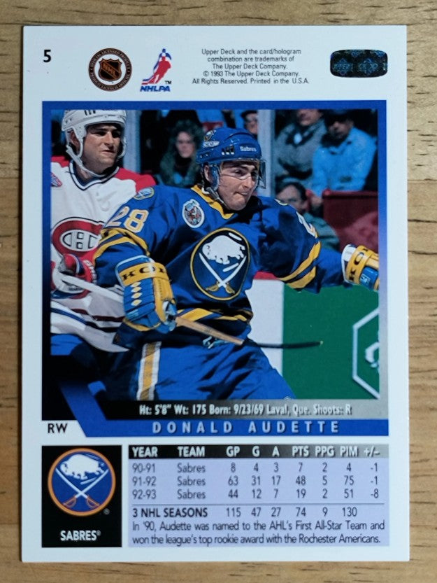 1993-94 Upper Deck #5 Donald Audette