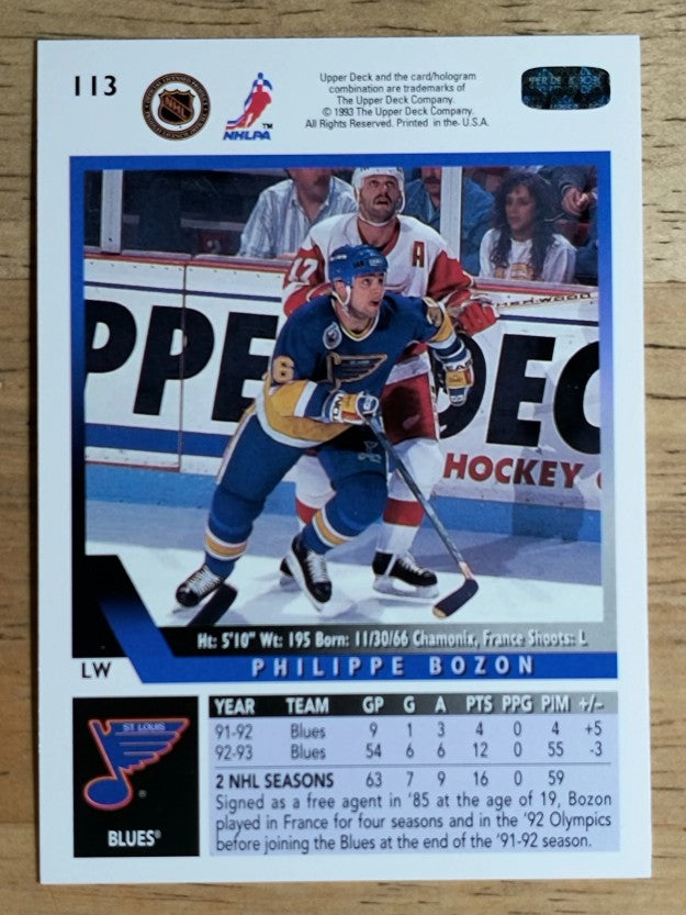 1993-94 Upper Deck #113 Philippe Bozon