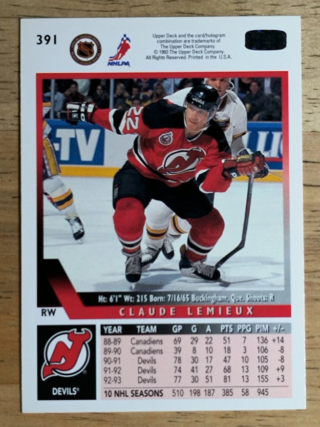 1993-94 Upper Deck #391 Claude Lemieux