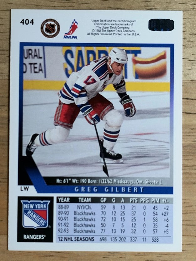 1993-94 Upper Deck #404 Greg Gilbert