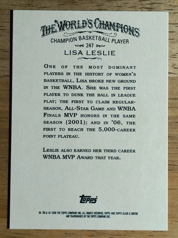 2008 Topps Allen and Ginter #247 Lisa Leslie