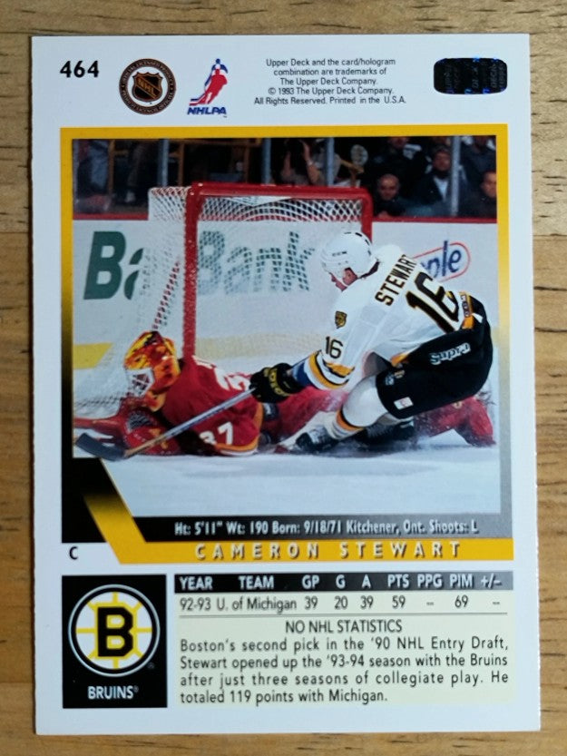 1993-94 Upper Deck #464 Cam Stewart RC