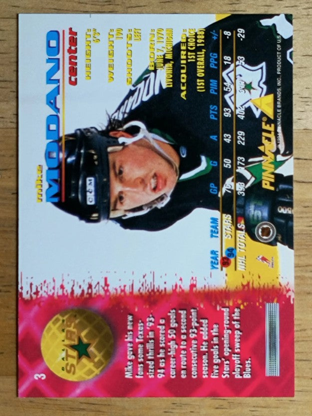 1994-95 Pinnacle #3 Mike Modano
