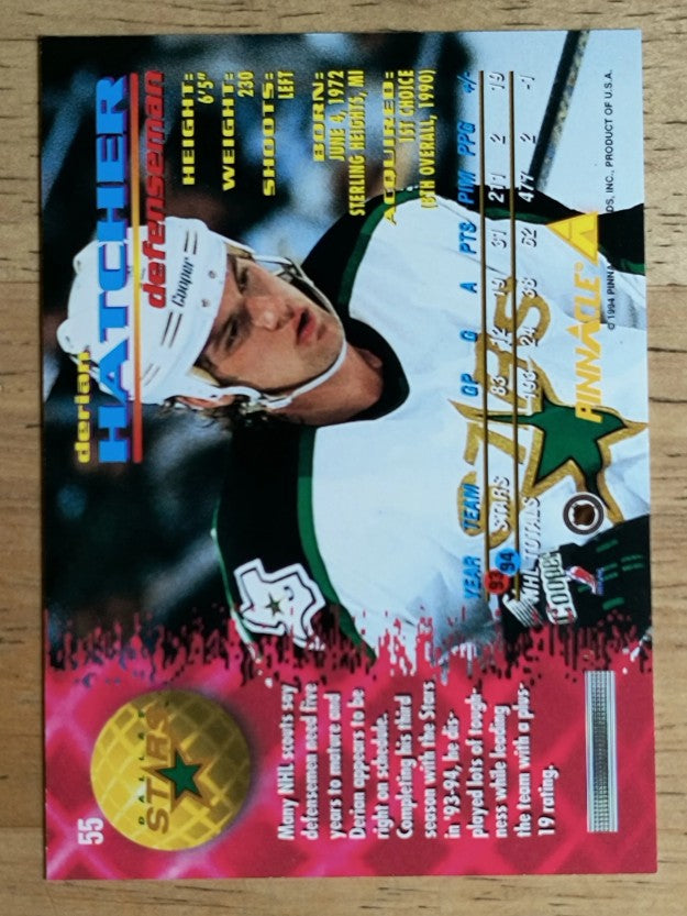 1994-95 Pinnacle #55 Derian Hatcher