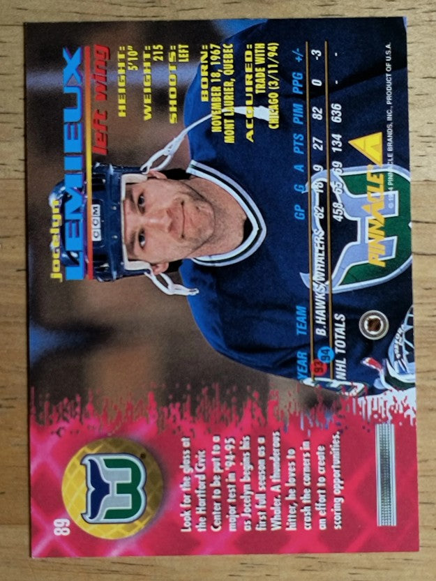 1994-95 Pinnacle #89 Jocelyn Lemieux