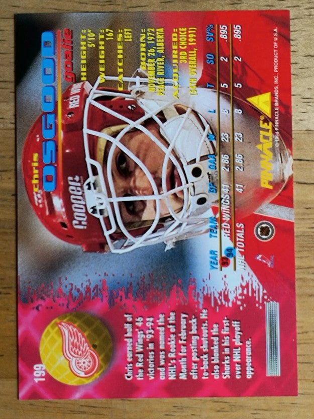 1994-95 Pinnacle #199 Chris Osgood