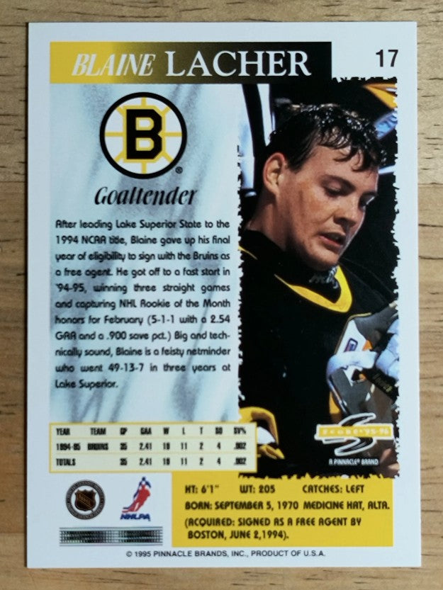 1995-96 Score #17 Blaine Lacher