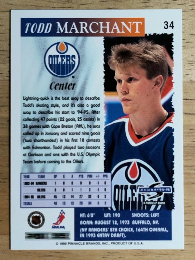 1995-96 Score #34 Todd Marchant