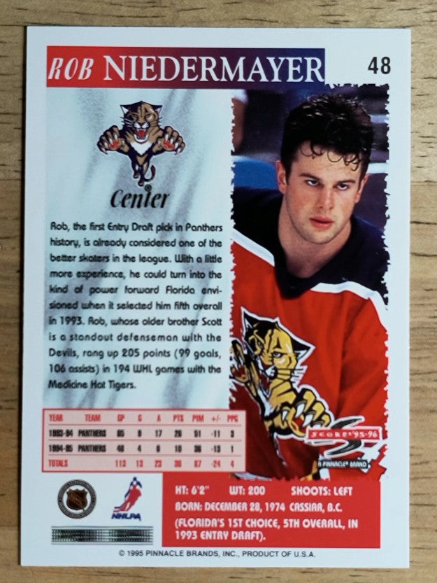 1995-96 Score #48 Rob Niedermayer