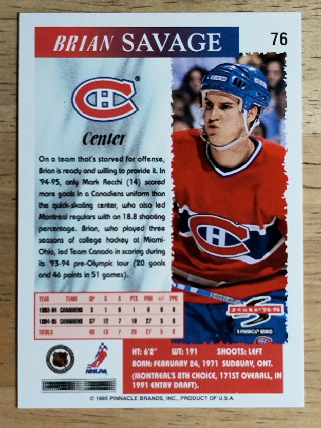1995-96 Score #76 Brian Savage