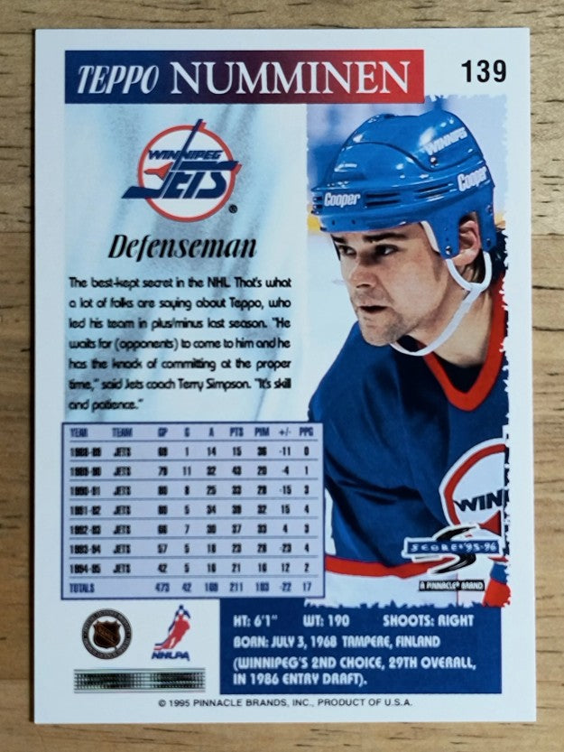 1995-96 Score #139 Teppo Numminen