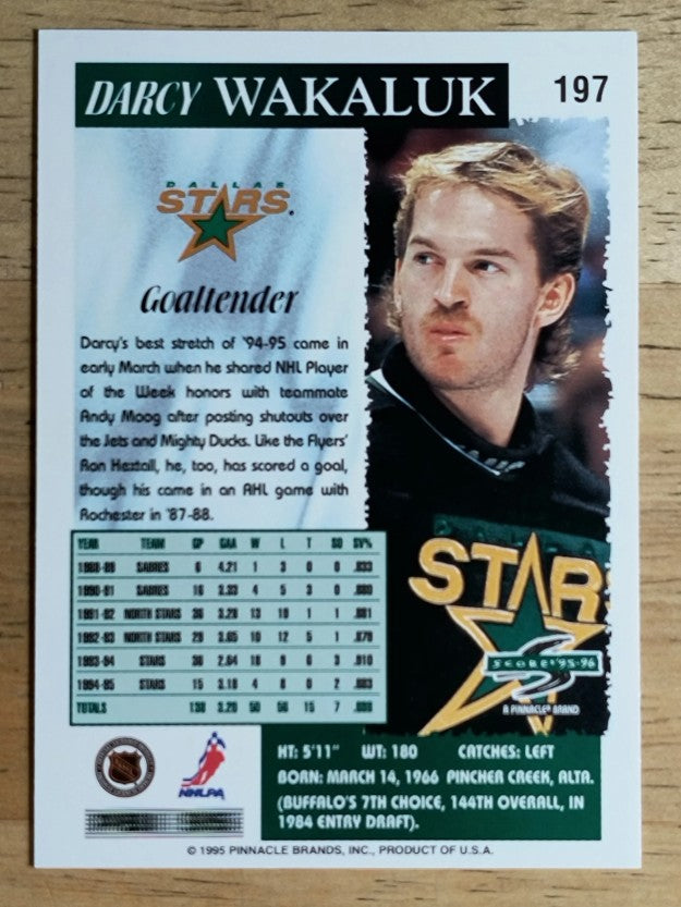 1995-96 Score #197 Darcy Wakaluk