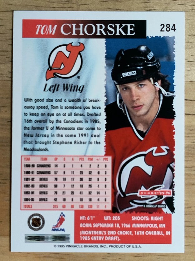 1995-96 Score #284 Tom Chorske