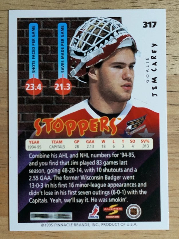 1995-96 Score #317 Jim Carey ST