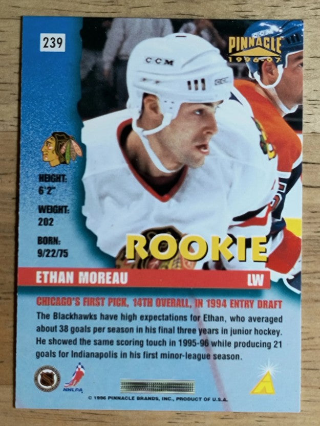 1996-97 Pinnacle #239 Ethan Moreau RC