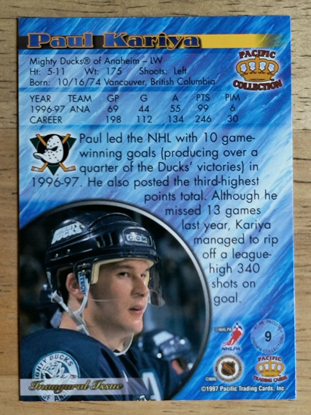 1997-98 Pacific #9 Paul Kariya