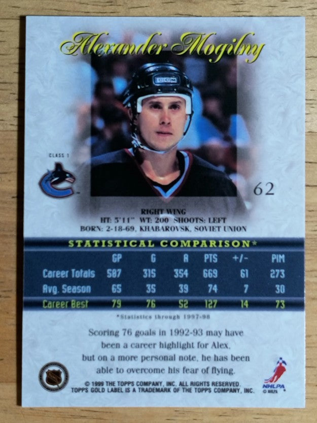 1998-99 Topps Gold Label Class 1 #62 Alexander Mogilny