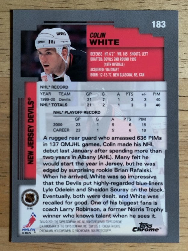 2000-01 Topps Chrome #183 Colin White RC