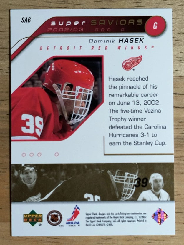 2002-03 Upper Deck Super Saviors #SA6 Dominik Hasek