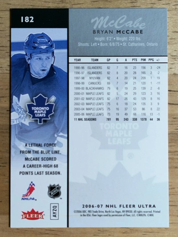 2006-07 Ultra #182 Bryan McCabe