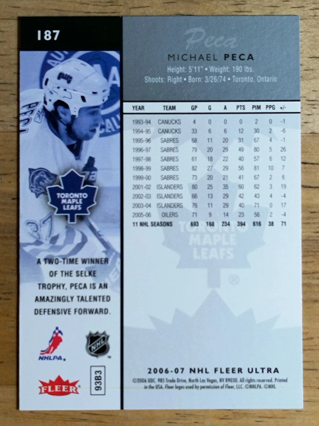 2006-07 Ultra #187 Michael Peca