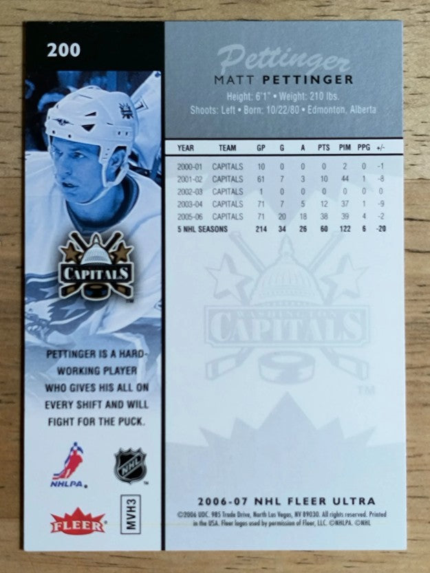 2006-07 Ultra #200 Matt Pettinger