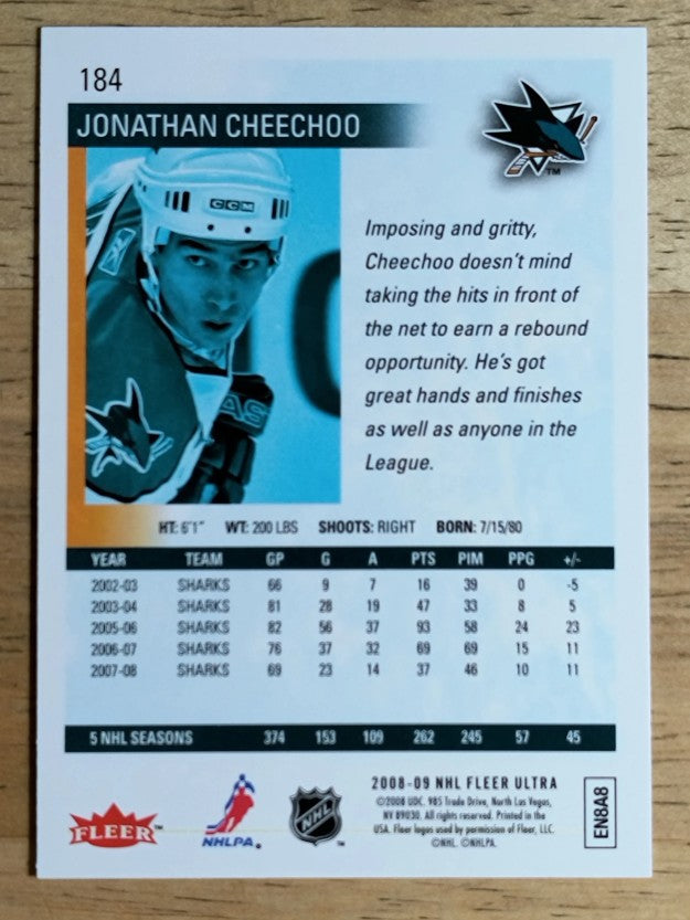 2008-09 Ultra Gold Medallion #184 Jonathan Cheechoo