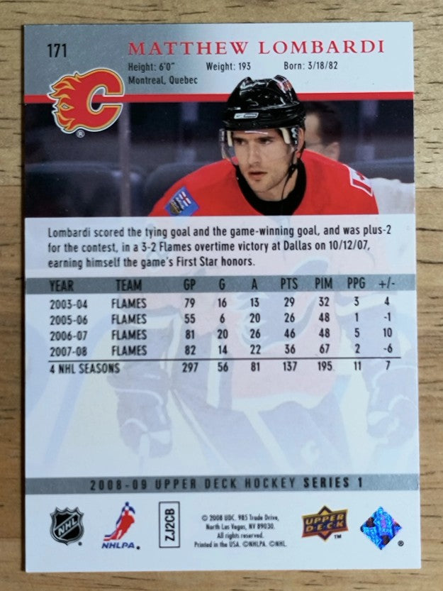 2008-09 Upper Deck #171 Matthew Lombardi