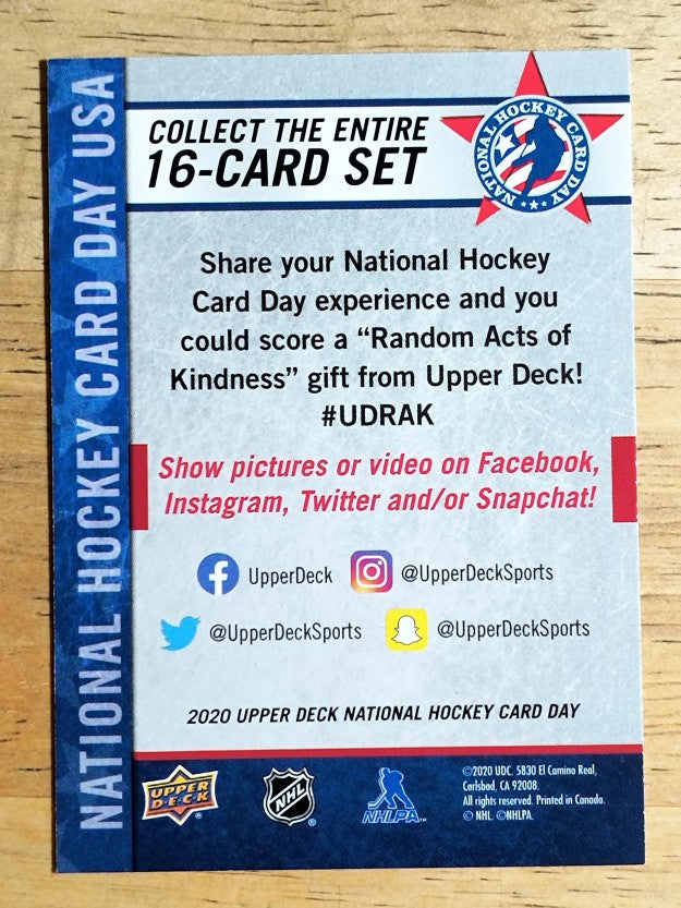 2019-20 Upper Deck National Hockey Card Day USA #NNO Checkist