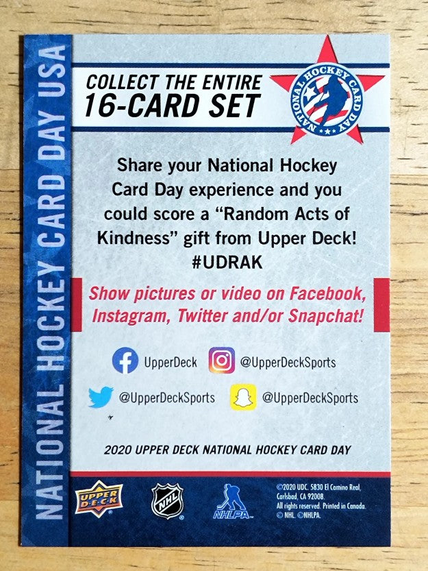 2019-20 Upper Deck National Hockey Card Day USA #NNO Checkist
