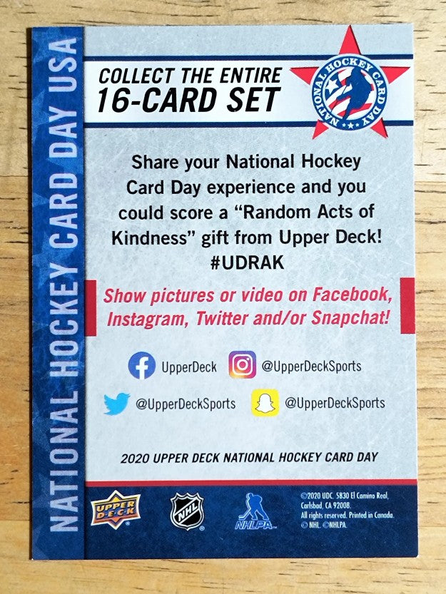 2019-20 Upper Deck National Hockey Card Day USA #NNO Checkist